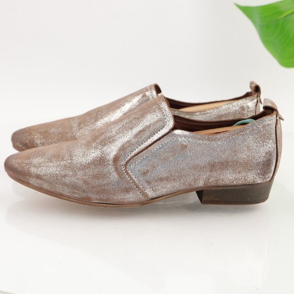 Seychelles Womens Bootie Size 8 Distress Silver Metallic Slip On Shoes Point Toe - Picture 5 of 12